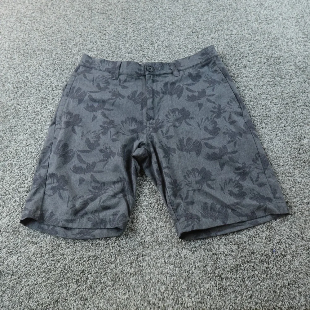 Travis Mathew Shorts Mens 32 Gray Floral Print Chino Golf Performance Stretch